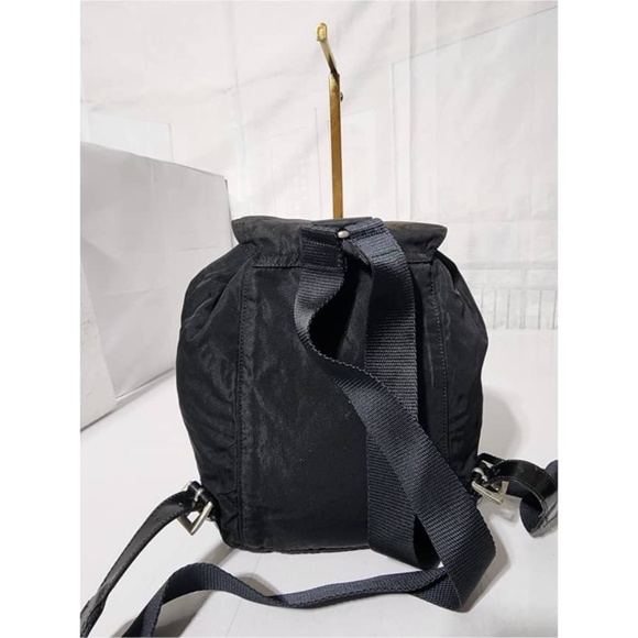 Authentic PRADA Vintage Tessuto Nylon Vela Cinch Backpack Black - Picture 4 of 13